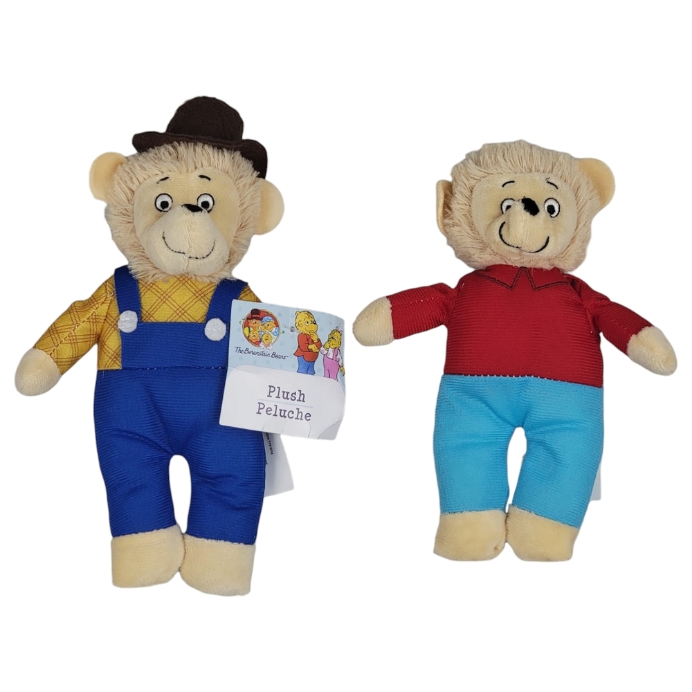 The Berenstain Bears Plush Set Papa Bear 9.5" & Brother Bear 8" PBS Kids